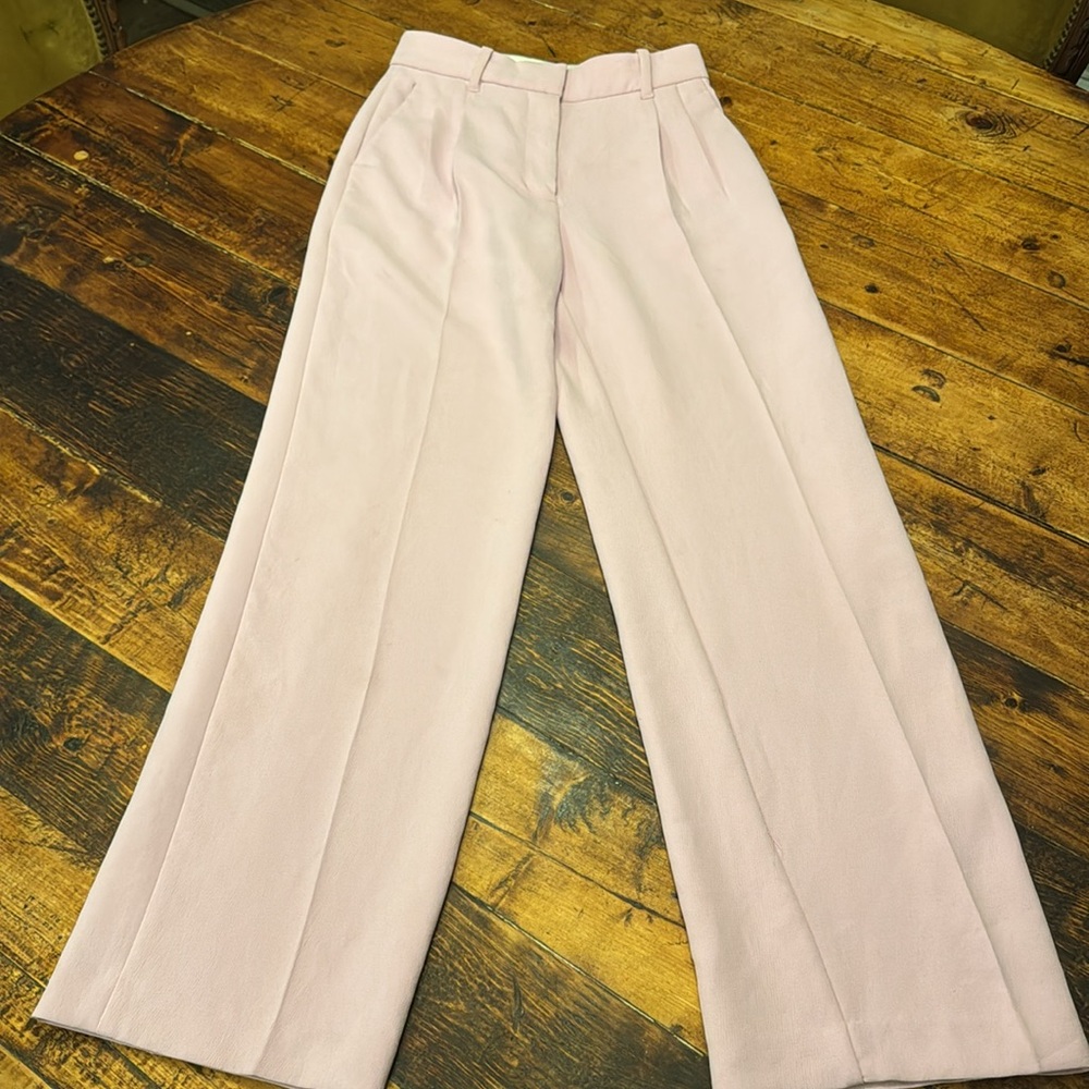 Aritzia Light Pink Wide Leg Trousers